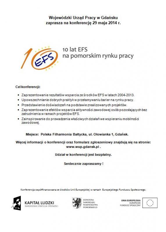 10 lat EFS na pomorskim rynku pracy