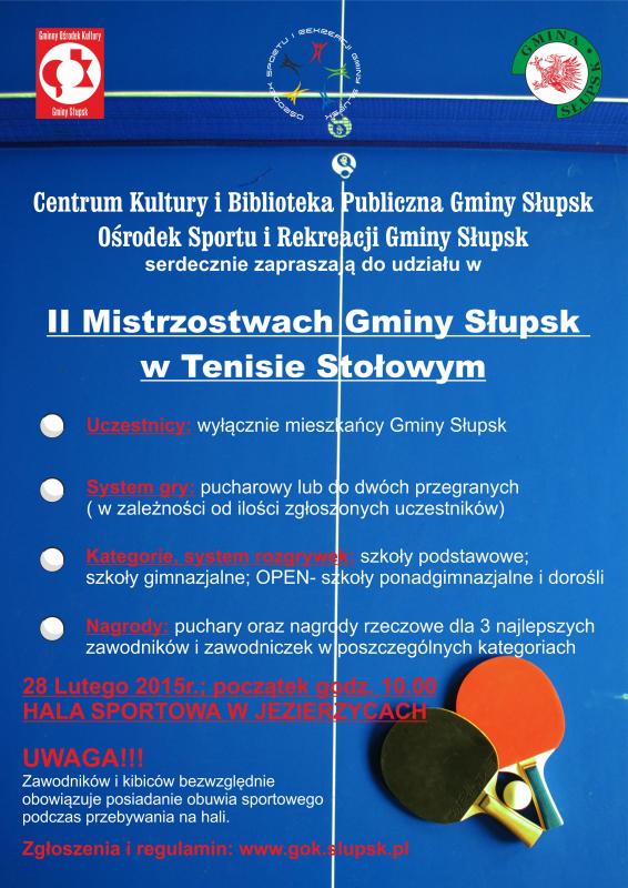 II Mistrzostwa Gminy Słupsk w Tenisie Stołowym