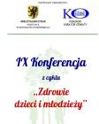 IX Konferencja z cyklu „Zdrowie dzieci i młodzieży”